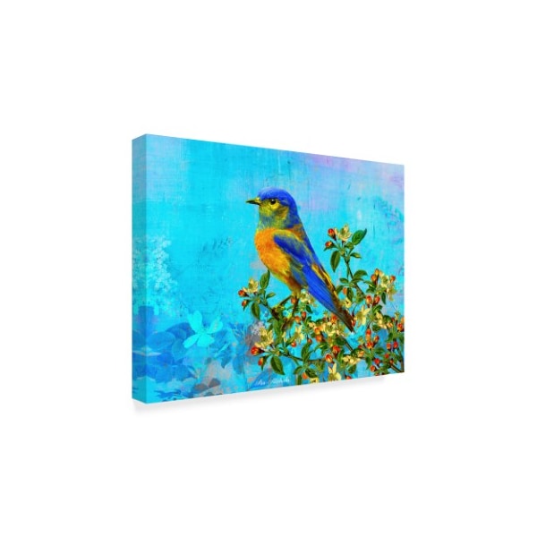 Ata Alishahi 'Small Bird Over Berries' Canvas Art,35x47